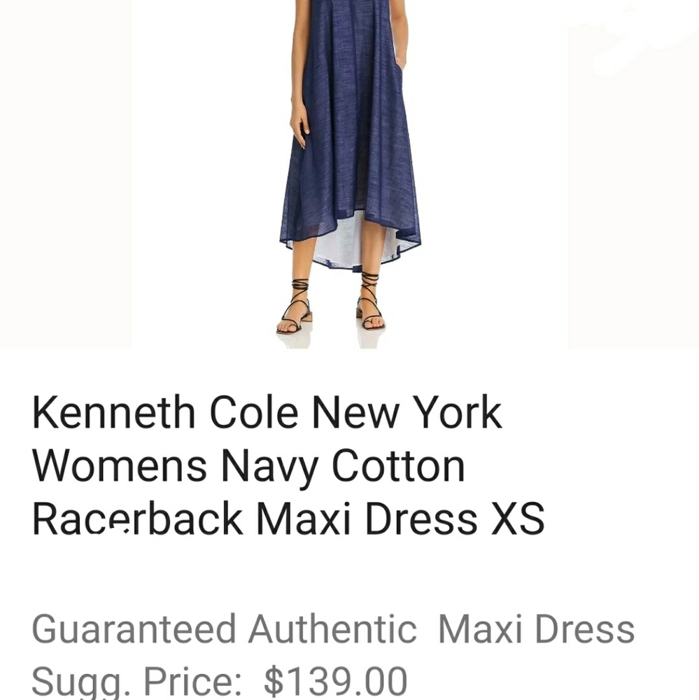 NWT KENNETH COLE Racerback Midi High Low Dress $139 MSRP - Picture 4 of 5